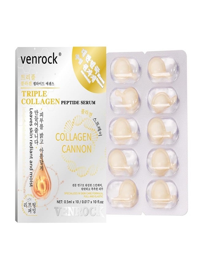 Venrock Triple Collagen Peptide Capsules - Anti-Aging Serum with Acetyl Hexapeptide-8 | Firming & Wrinkle Treatment for Fine Lines & Sensitive Skin | 10 Sealed Capsules - Image 1